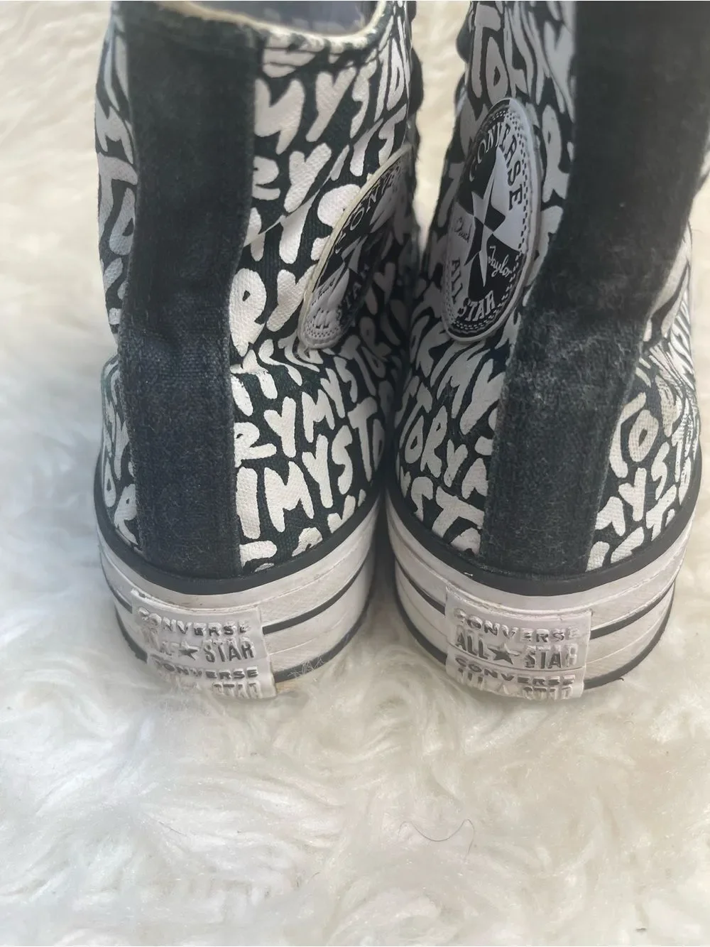 Converse Black & White All-Star Graffiti High-Top Sneakers - Kids